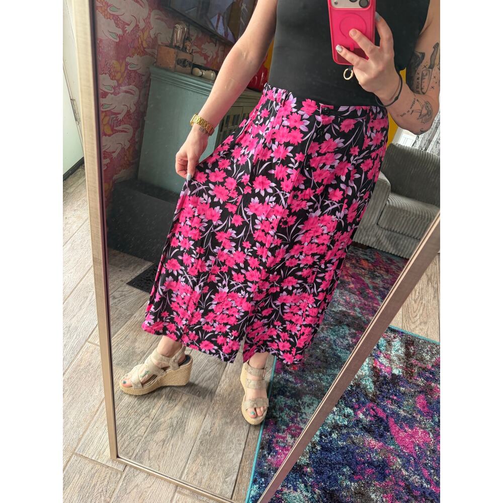 Sag Harbor Women’s Maxi Skirt Large Floral Colorful Stretchy Peasant Boho